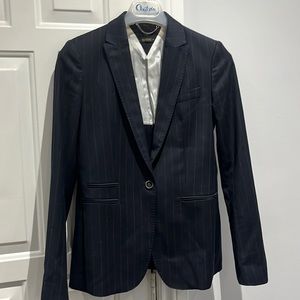 Massimo Dutti Fine Pinstripe Tailored Wool Blazer